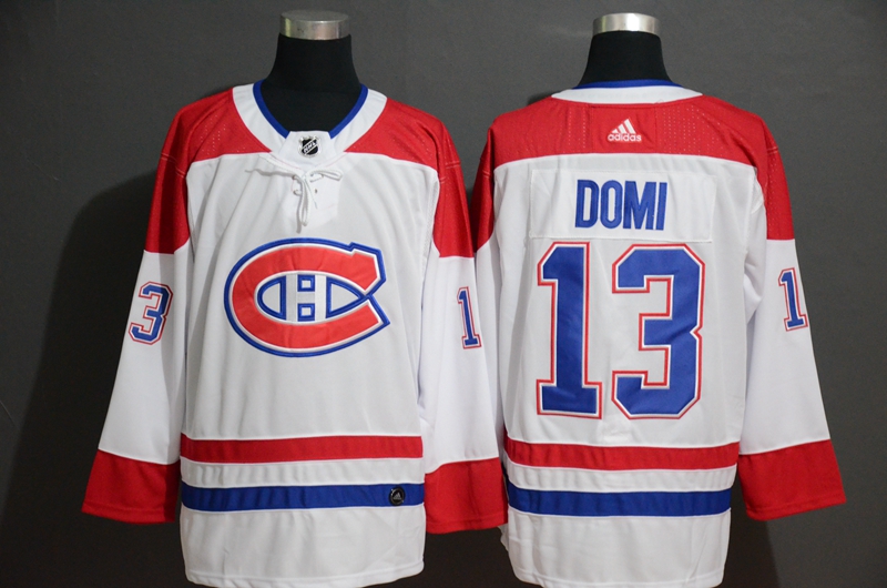 Canadiens 13 Max Domi White Adidas Jersey