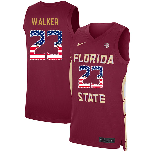 Florida State Seminoles 23 M.J. Walker Red Nike USA Flag Basketball College Jersey.jpeg