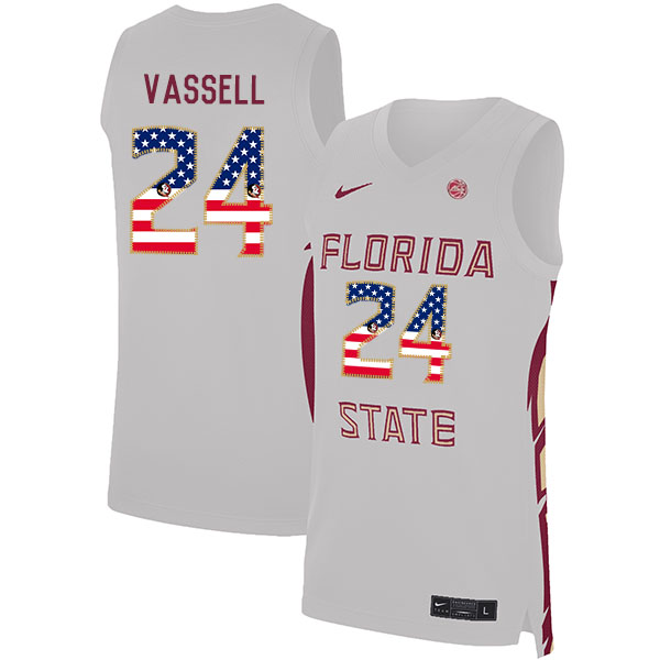 Florida State Seminoles 24 Devin Vassell White Nike USA Flag Basketball College Jersey