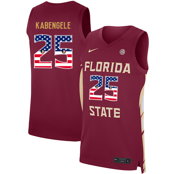 Florida State Seminoles 25 Mfiondu Kabengele Red Nike USA Flag Basketball College Jersey