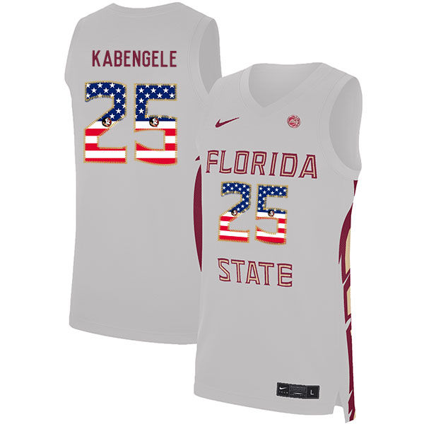 Florida State Seminoles 25 Mfiondu Kabengele White Nike USA Flag Basketball College Jersey