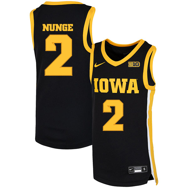 Iowa Hawkeyes 2 Jack Nunge Black Nike Basketball College Jersey