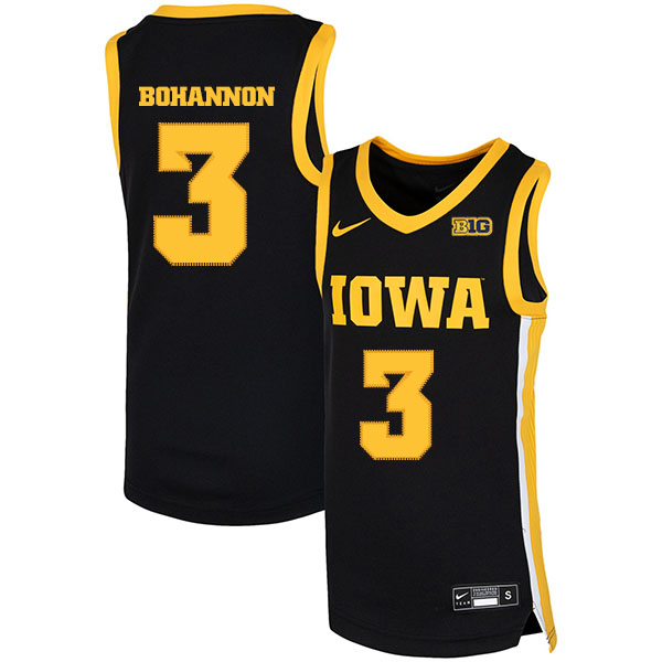 Iowa Hawkeyes 3 Jordan Bohannon Black Nike Basketball College Jersey