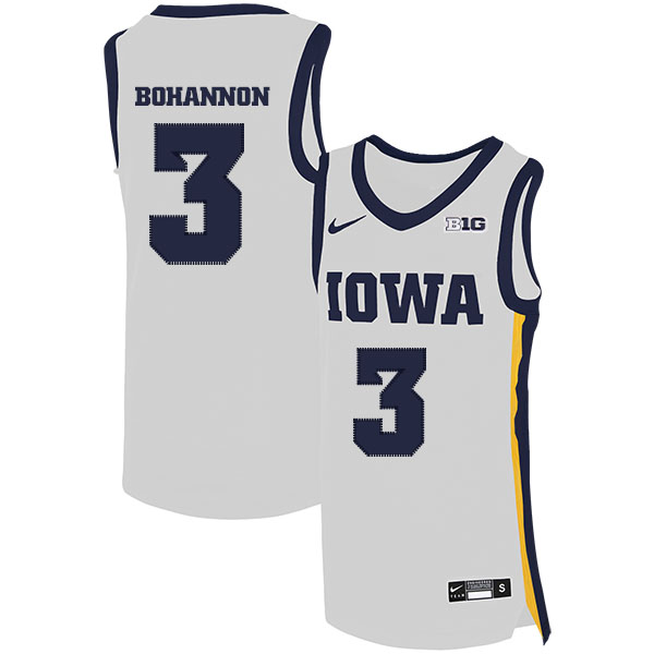 Iowa Hawkeyes 3 Jordan Bohannon White Nike Basketball College Jersey