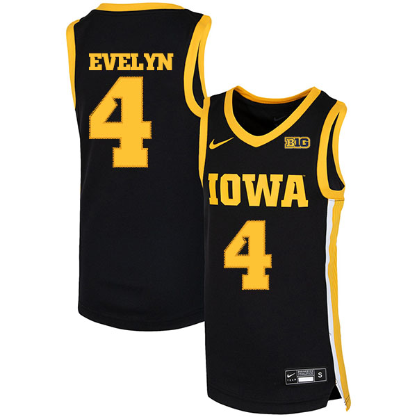 Iowa Hawkeyes 4 Bakari Evelyn Black Nike Basketball College Jersey
