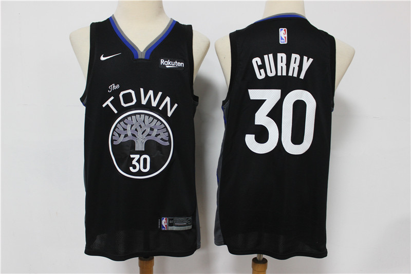 Warriors 30 Stephen Curry Black 2019-20 City Edition Nike Swingman Jersey