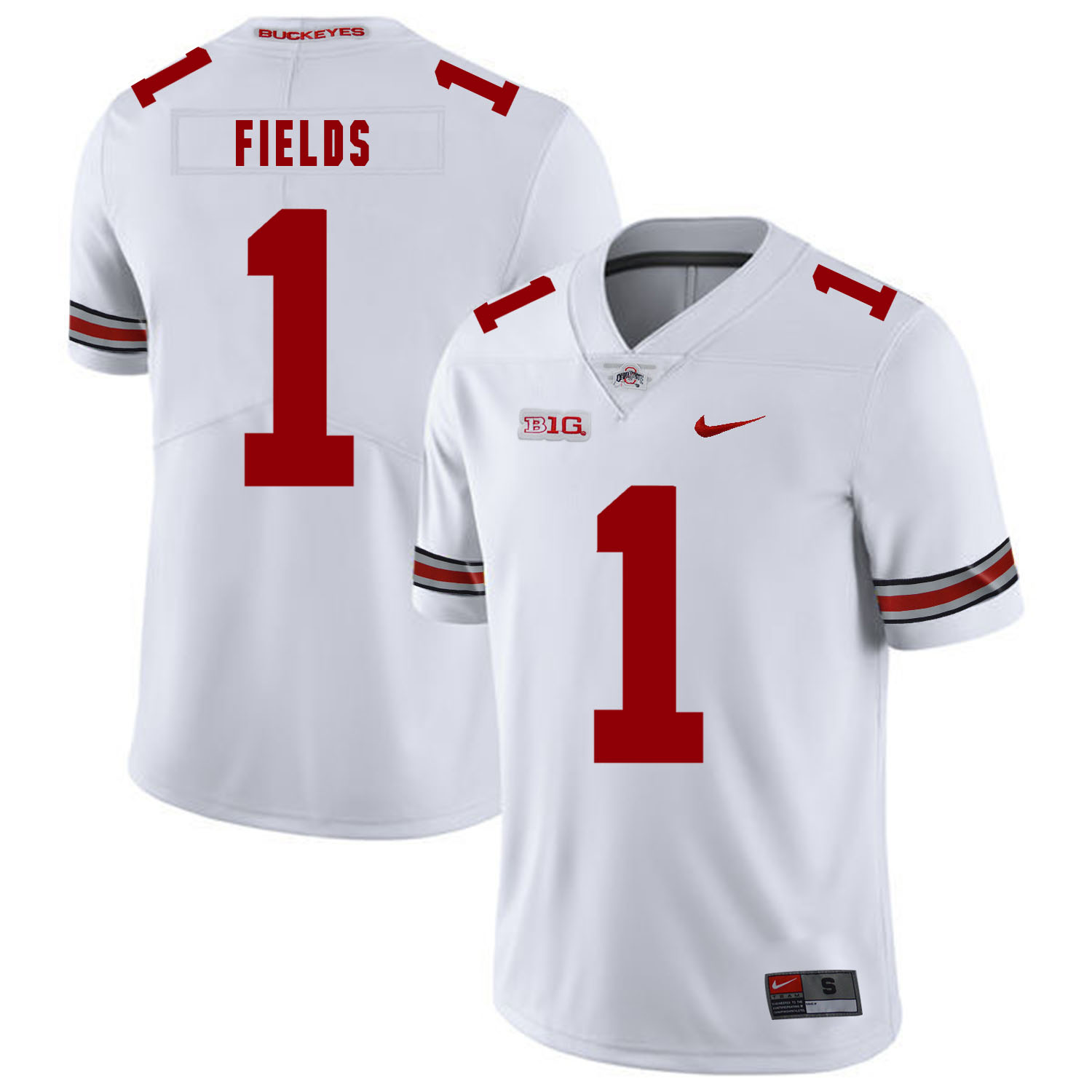 Ohio State Buckeyes 1 Justin Fields White Nike College Football Limited Jersey
