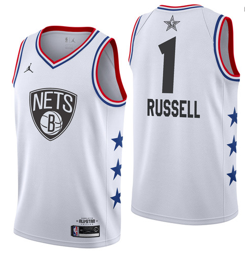 Nets 1 D'Angelo Russell White 2019 NBA All-Star Game Jordan Brand Swingman Jersey