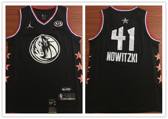 Mavericks 41 Dirk Nowitzki Black 2019 NBA All-Star Game Jordan Brand Swingman Jersey