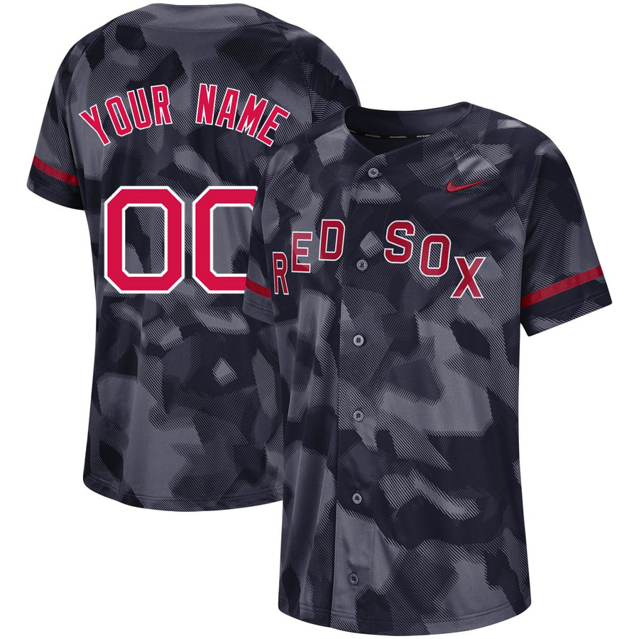 Red Sox Black Camo Fashion Men's Customized Jersey