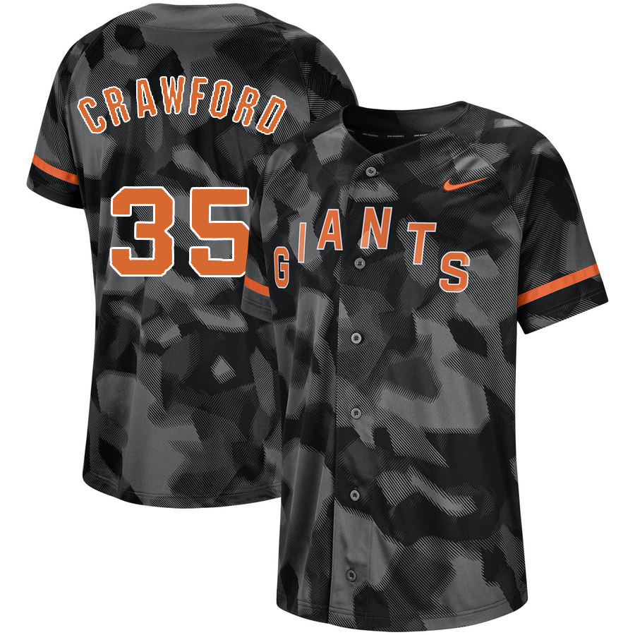 Giants 35 Brandon Carwford Black Camo Fashion Jersey