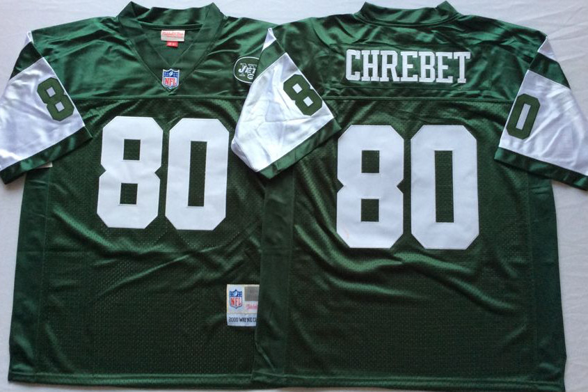 Jets 80 Wayne Chrebet Green M&N Throwback Jersey