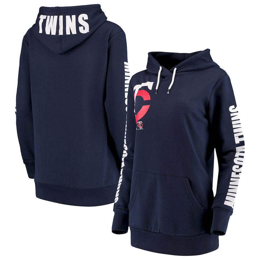 Minnesota Twins G III 4Her by Carl Banks Women's 12th Inning Pullover Hoodie Navy