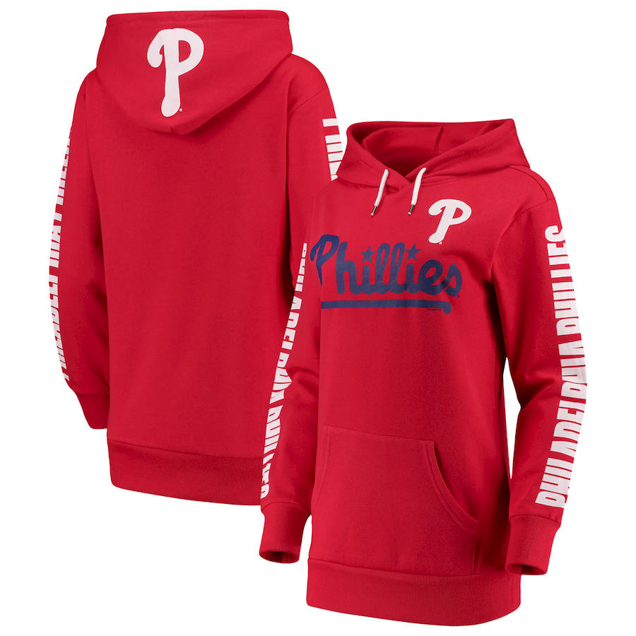 Philadelphia Phillies G III 4Her by Carl Banks Women's Extra Innings Pullover Hoodie Red
