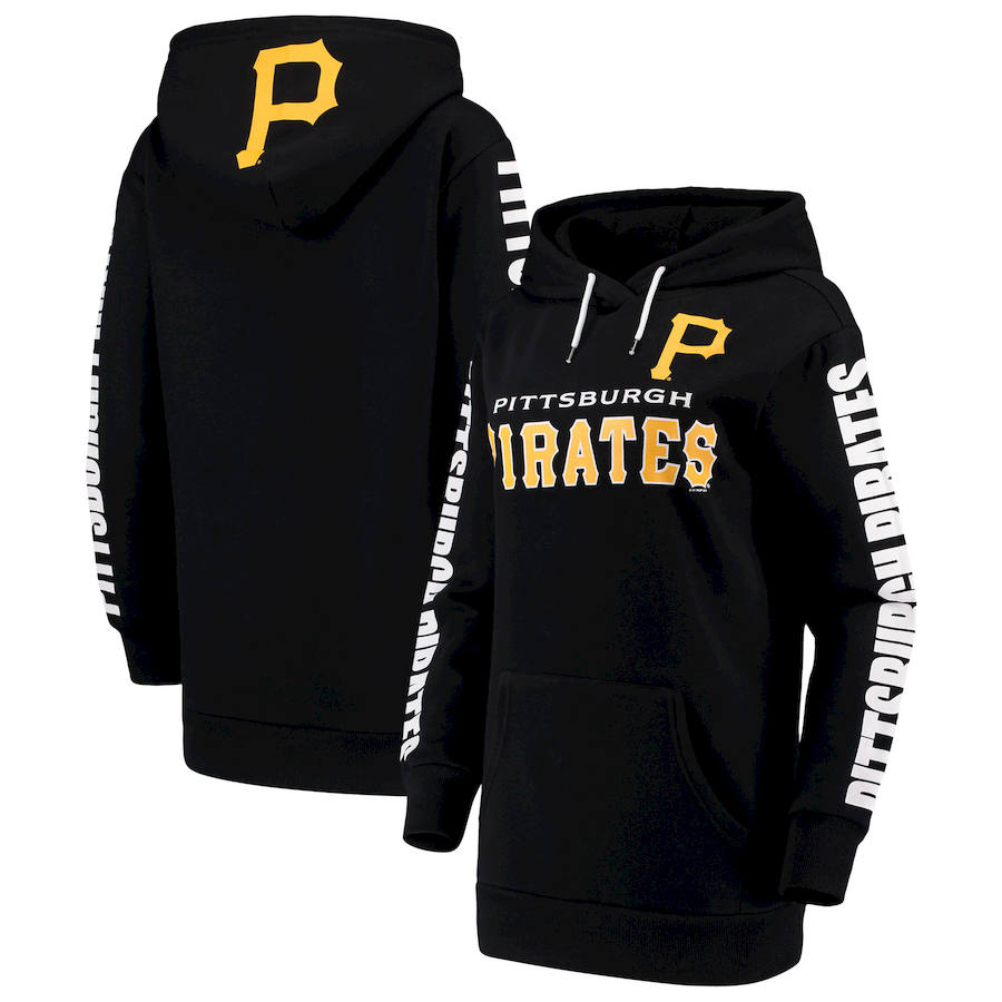 Pittsburgh Pirates G III 4Her by Carl Banks Women's Extra Innings Pullover Hoodie Black