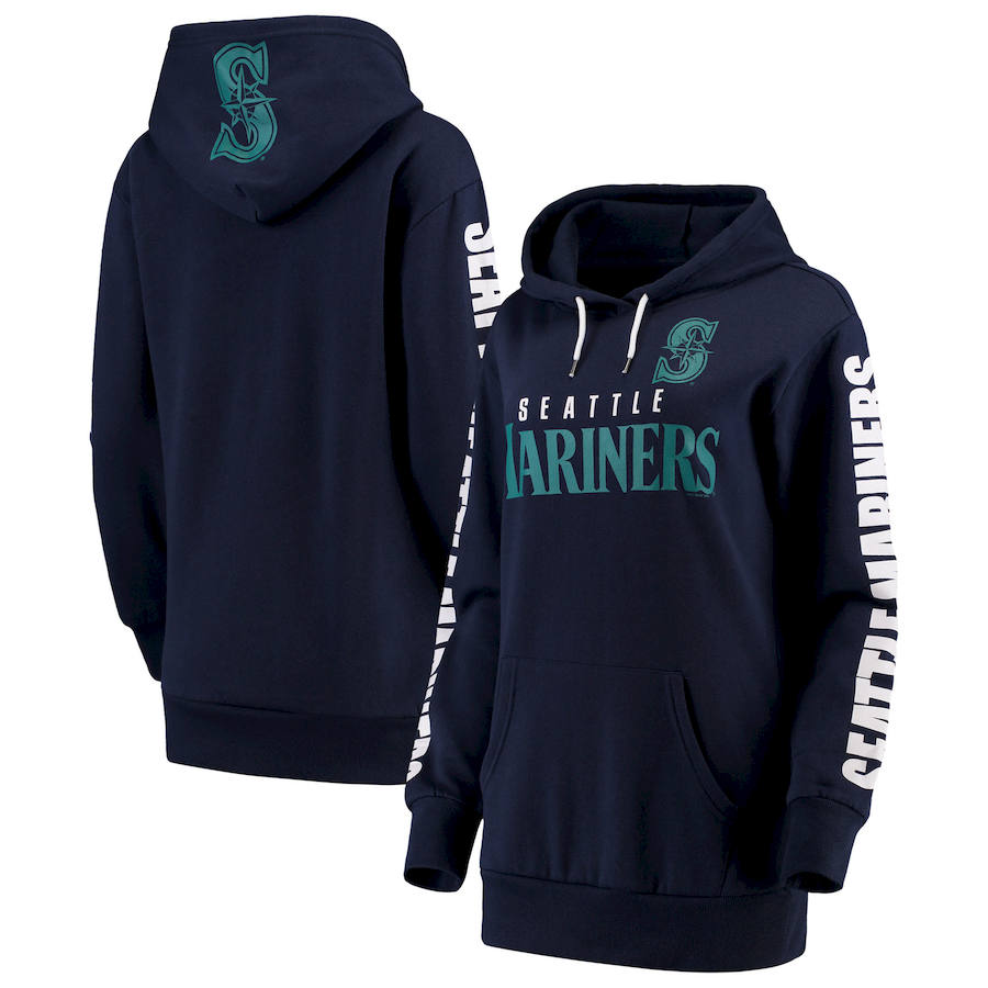 Seattle Mariners G III 4Her by Carl Banks Women's Extra Innings Pullover Hoodie Navy