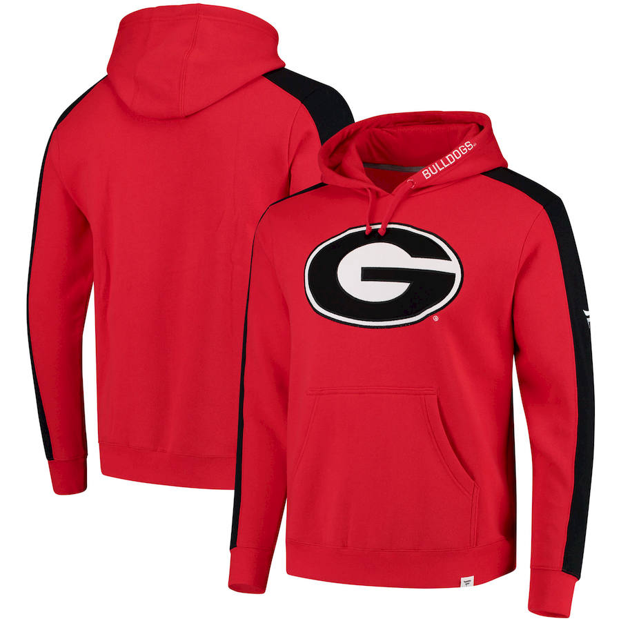 Georgia Bulldogs Fanatics Branded Iconic Colorblocked Fleece Pullover Hoodie Red
