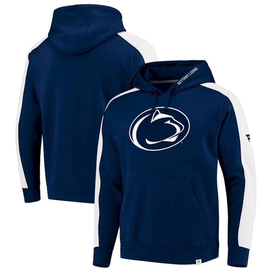 Penn State Nittany Lions Fanatics Branded Iconic Colorblocked Fleece Pullover Hoodie Navy