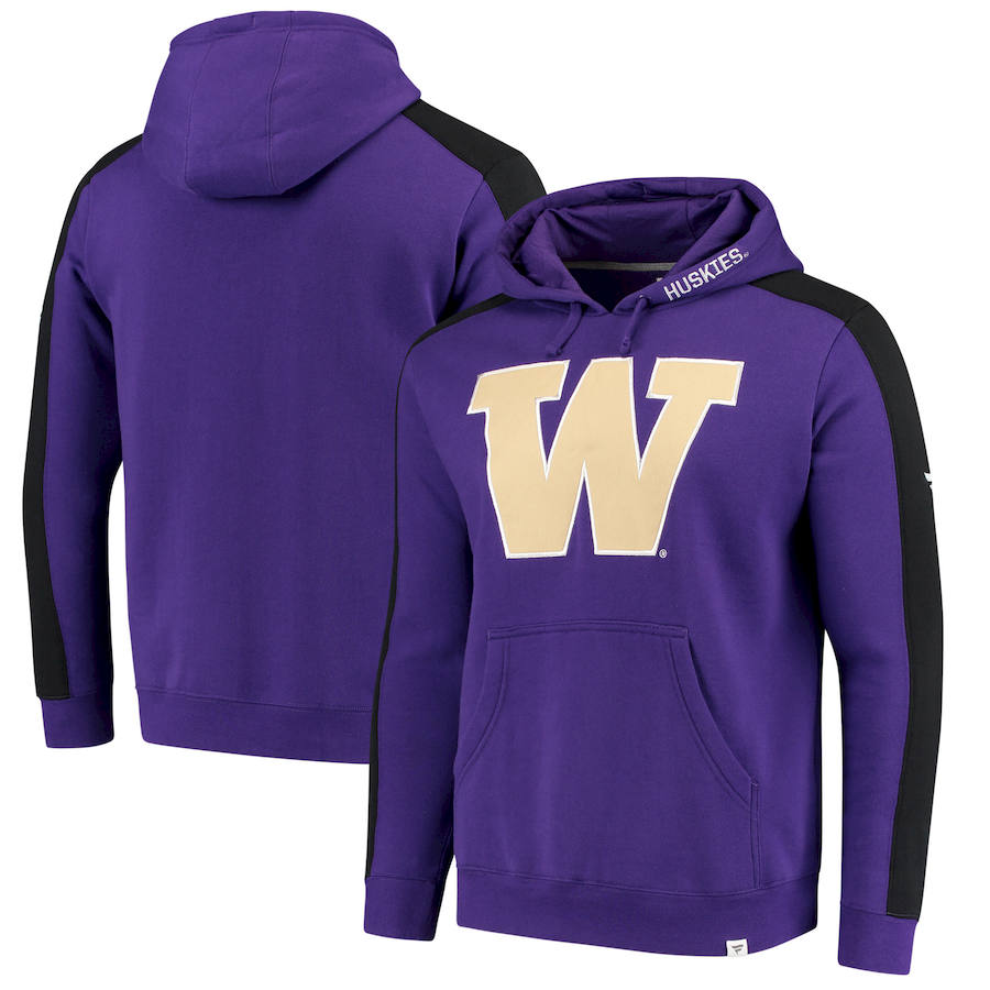 Washington Huskies Fanatics Branded Iconic Colorblocked Fleece Pullover Hoodie Purple