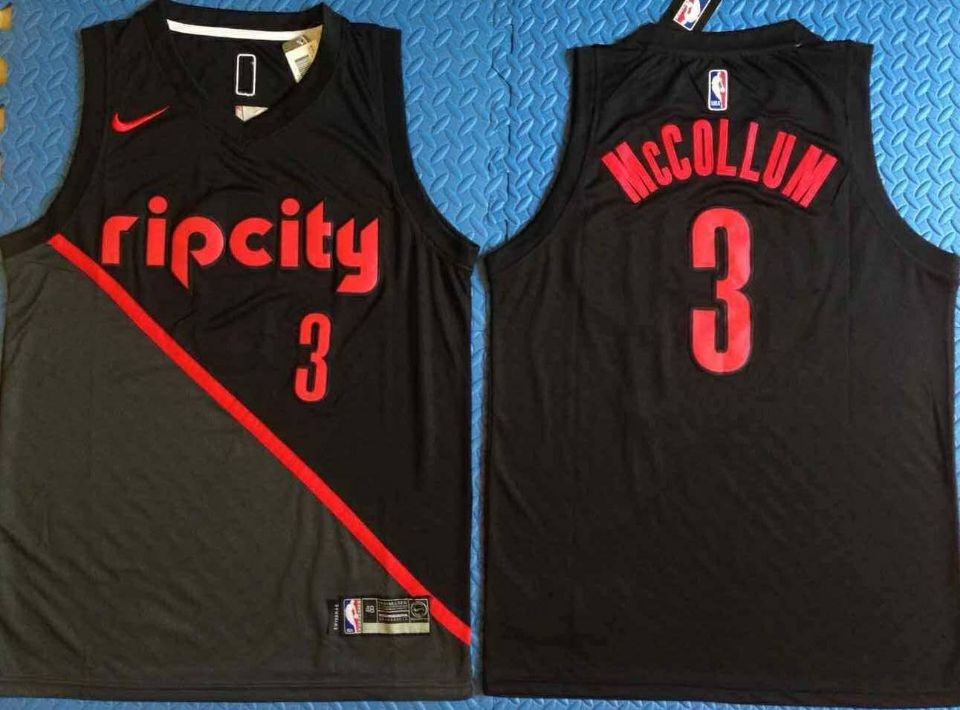 Blazers 3 C.J. McCollum Black City Edition Nike Swingman Jersey