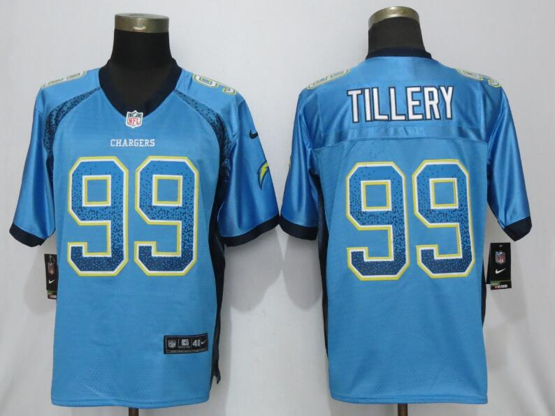 Nike Chargers 99 Jerry Tillery Blue Drift Fashion Elite Jersey