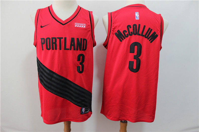 Blazers 3 C.J. McCollum Red City Edition Nike Swingman Jersey