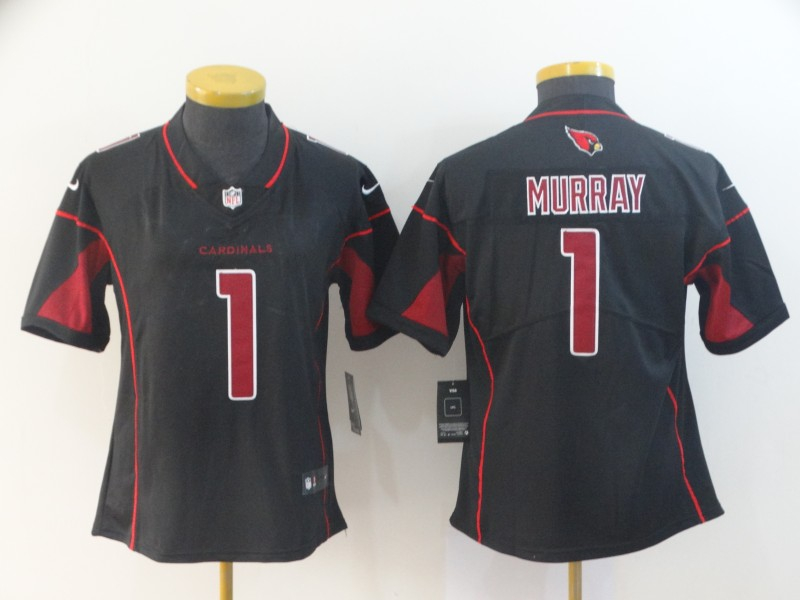Nike Cardinals 1 Kyler Murray Black Women 2019 NFL Draft First Round Pick Color Rush Limited Jersey