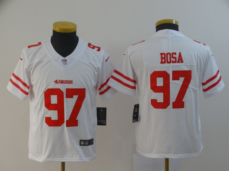 Nike 49ers 97 Nick Bosa White Youth 2019 NFL Draft First Round Pick Vapor Untouchable Limited Jersey
