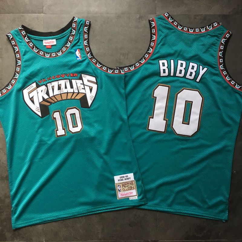 Grizzlies 10 Mike Bibby Teal 1998-99 Hardwood Classics Jersey
