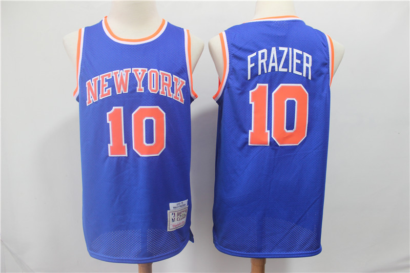 Knicks 10 Walt Frazier Blue 1972-73 Hardwood Classics Jersey