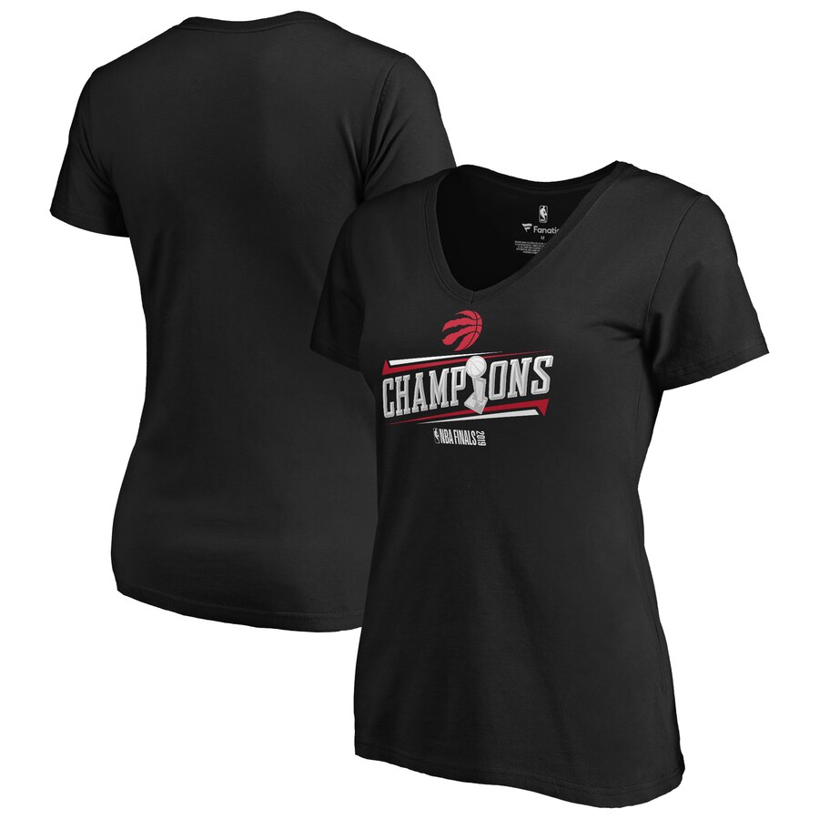 Toronto Raptors Fanatics Branded Women's 2019 NBA Finals Champions Ultimate Delivery V Neck T-Shirt Black