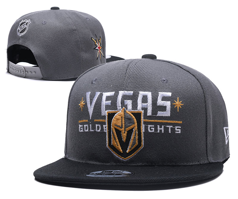 Vegas Golden Knights Team Logo Gray Black Adjustable Hat YD
