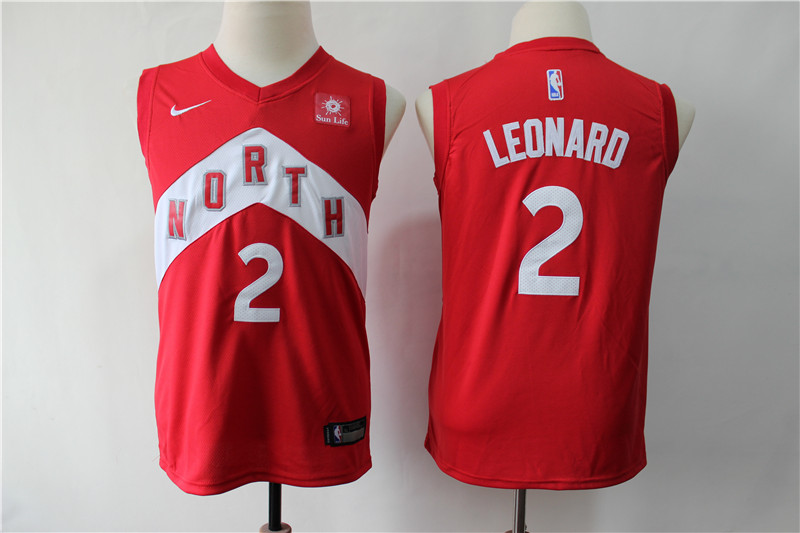 Raptors 2 Kawhi Leonard Red Youth Earned Edition Nike Swingman Jersey