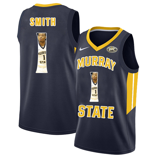 Murray State Racers 1 DaQuan Smith Navy Fashion College Basketball Jersey