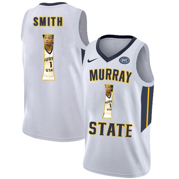 Murray State Racers 1 DaQuan Smith White Fashion College Basketball Jersey