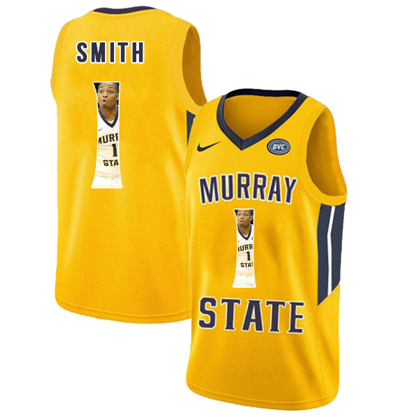 Murray State Racers 1 DaQuan Smith Yellow Fashion College Basketball Jersey