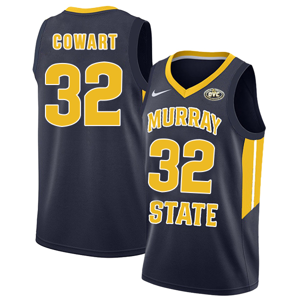 Murray State Racers 32 Darnell Cowart Navy College Basketball Jersey