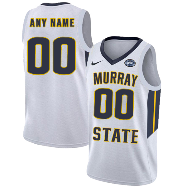 Murray State Racers Customized White College Basketball Jersey