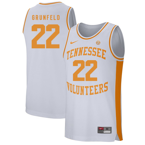 Tennessee Volunteers 22 Ernie Grunfeld White College Basketball Jersey