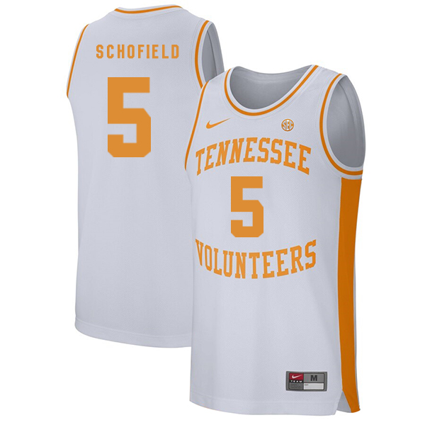 Tennessee Volunteers 5 Admiral Schofield White College Basketball Jersey