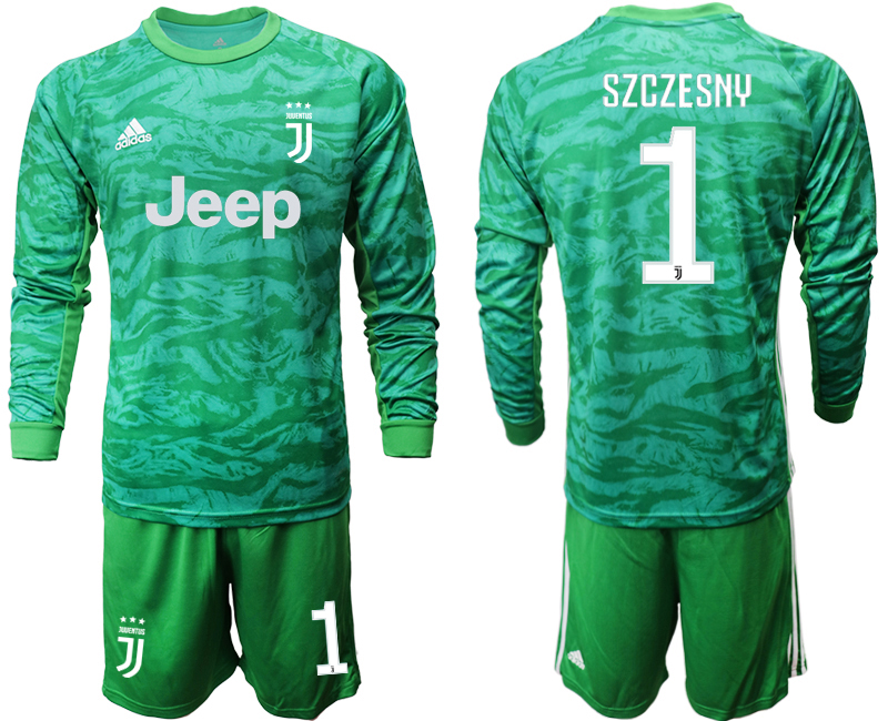 2019-20 Juventus 1 SZCZESNY Green Long Sleeve Goalkeeper Soccer Jersey
