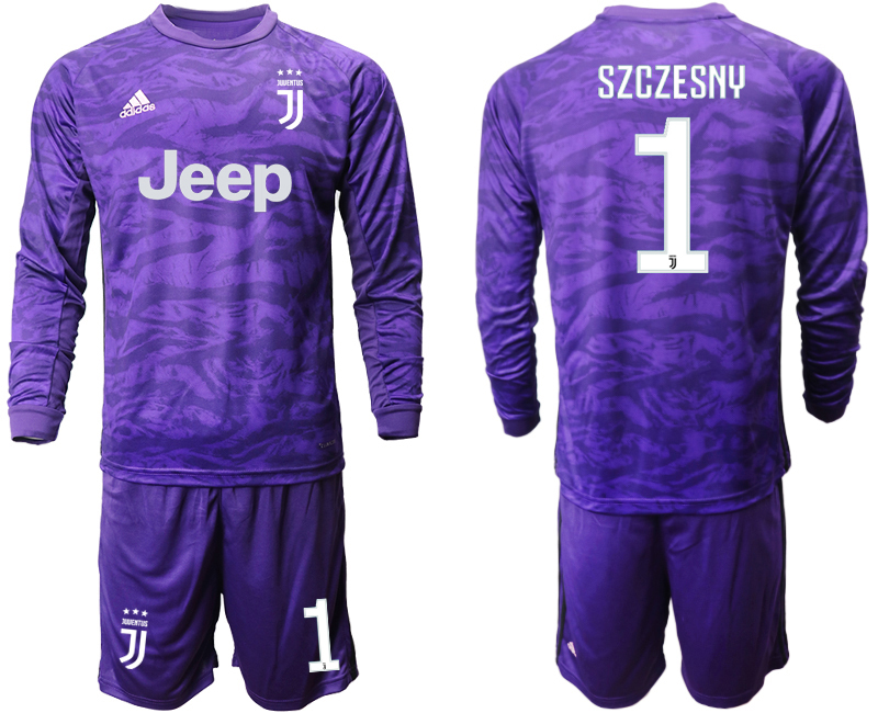 2019-20 Juventus 1 SZCZESNY Purple Long Sleeve Goalkeeper Soccer Jersey
