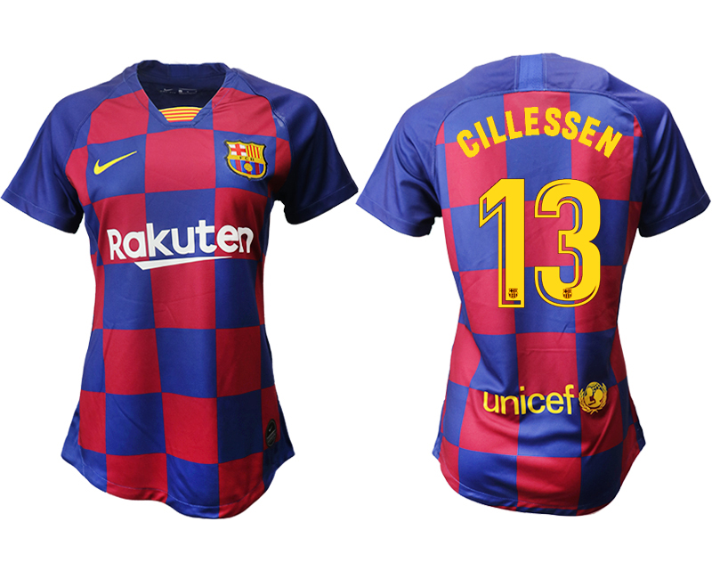 2019-20 Barcelona 13 CILLESSEN Home Women Soccer Jersey