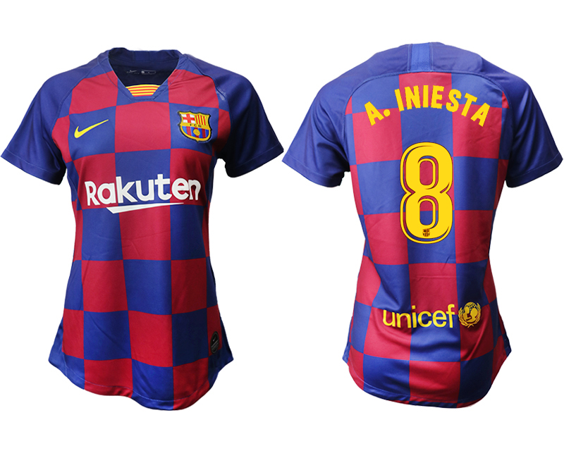 2019-20 Barcelona 8 A.INIESTA Home Women Soccer Jersey