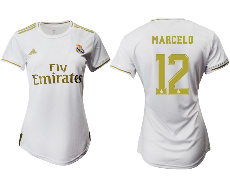 2019-20 Real Madrid 12 MARCELO Home Women Soccer Jersey