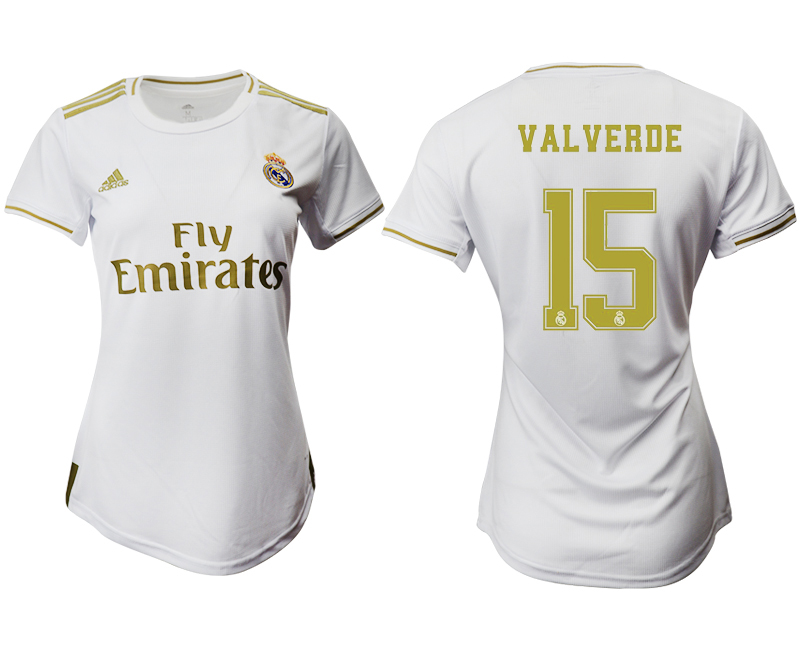 2019-20 Real Madrid 15 VALVERDE Home Women Soccer Jersey