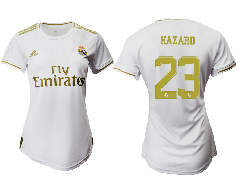 2019-20 Real Madrid 23 HAZARD Home Women Soccer Jersey