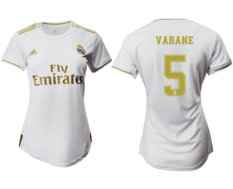 2019-20 Real Madrid 5 VARANE Home Women Soccer Jersey