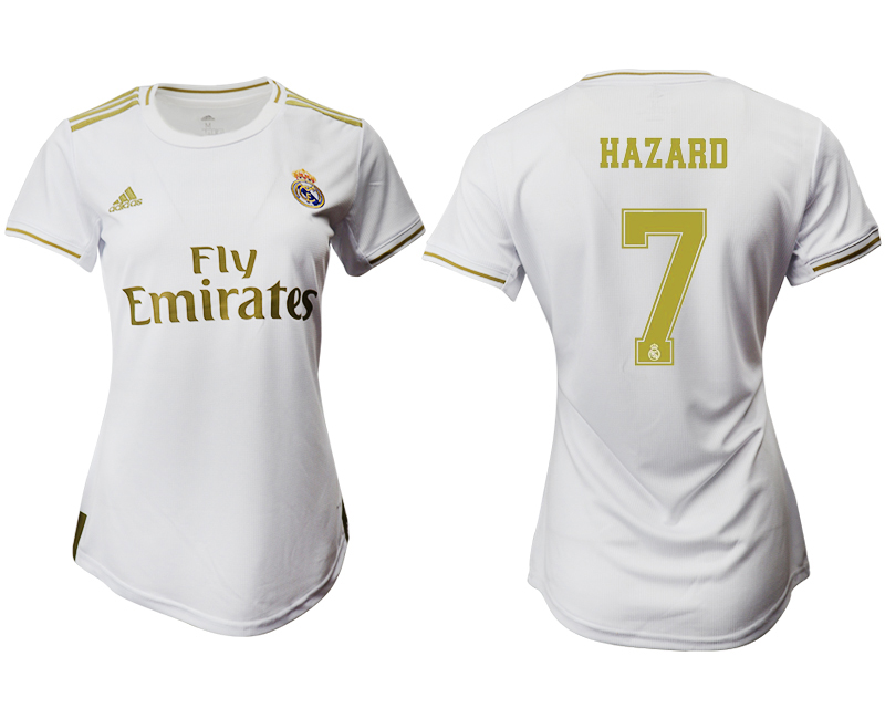 2019-20 Real Madrid 7 HAZARD Home Women Soccer Jersey