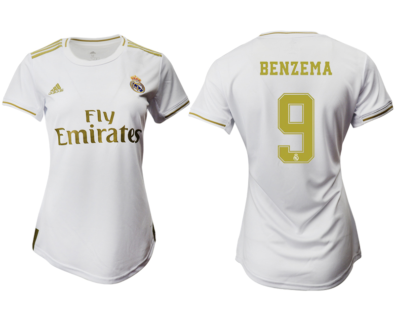 2019-20 Real Madrid 9 BENZEMA Home Women Soccer Jersey